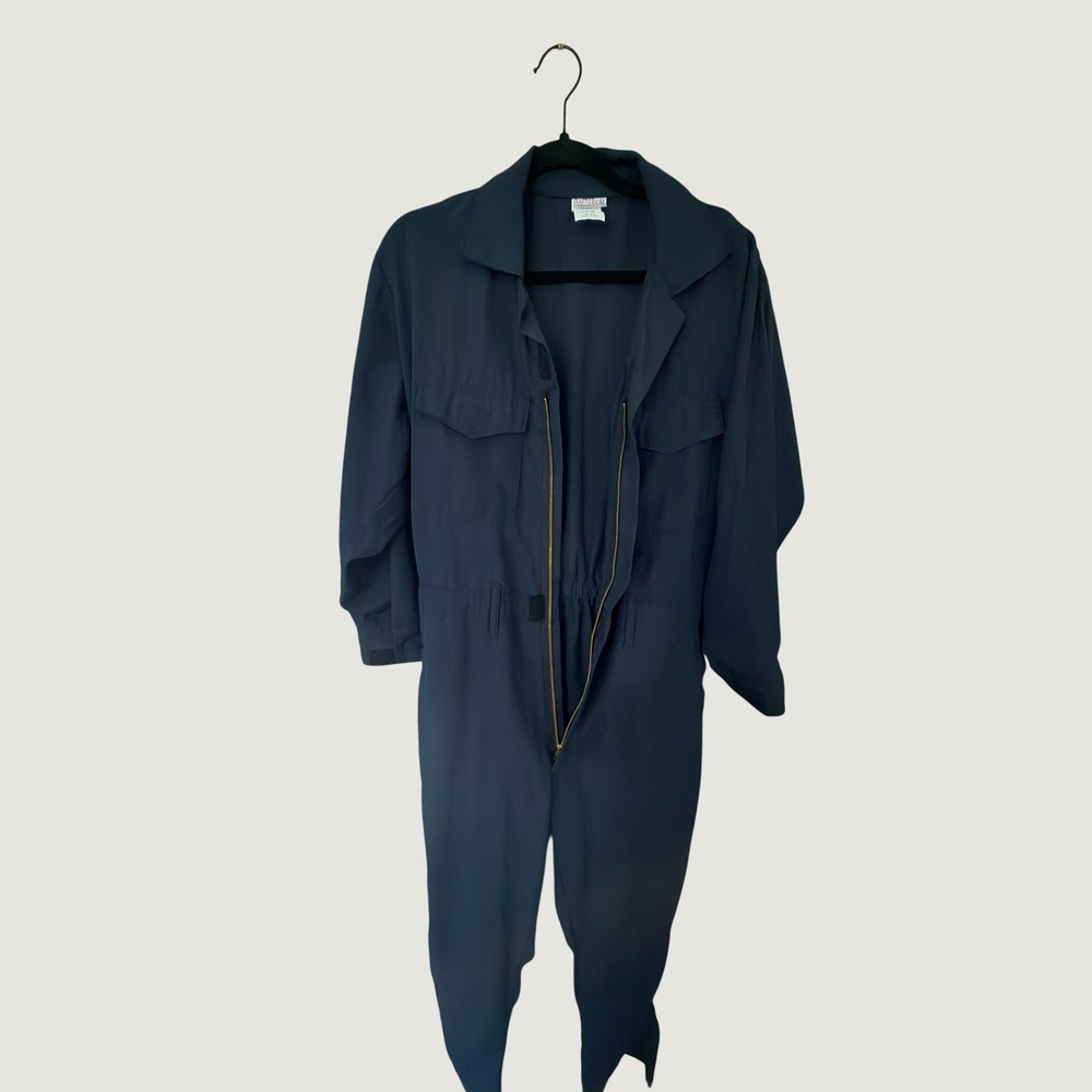 Vintage 80s Work Utility Coveralls Jumpsuit Navy Blue Mens Large 42-44 USA